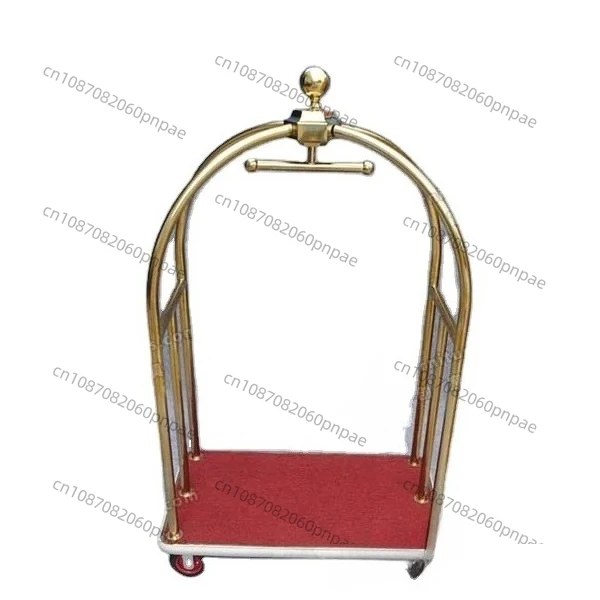 

Лучшая четырехколесная тележка для багажа на заказ для отелей, позолоченная тележка для багажа для мальчиков с колокольчиком, сервировочные тележки для отелей