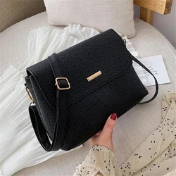 Simple Women Flap Messenger Bags Female Crossbody Bag PU Leather Single Shoulder Bag for Lady Casual Small Travel Handbag Purse