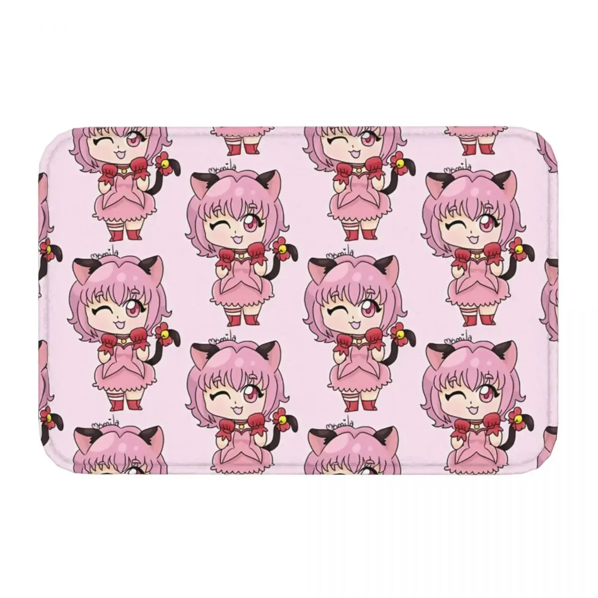 Tokyo Mew Mew Momomiya Ichigo Anime Anti-Slip Rug Doormat Bath Mat Meme Balcony Carpet Indoor Decor