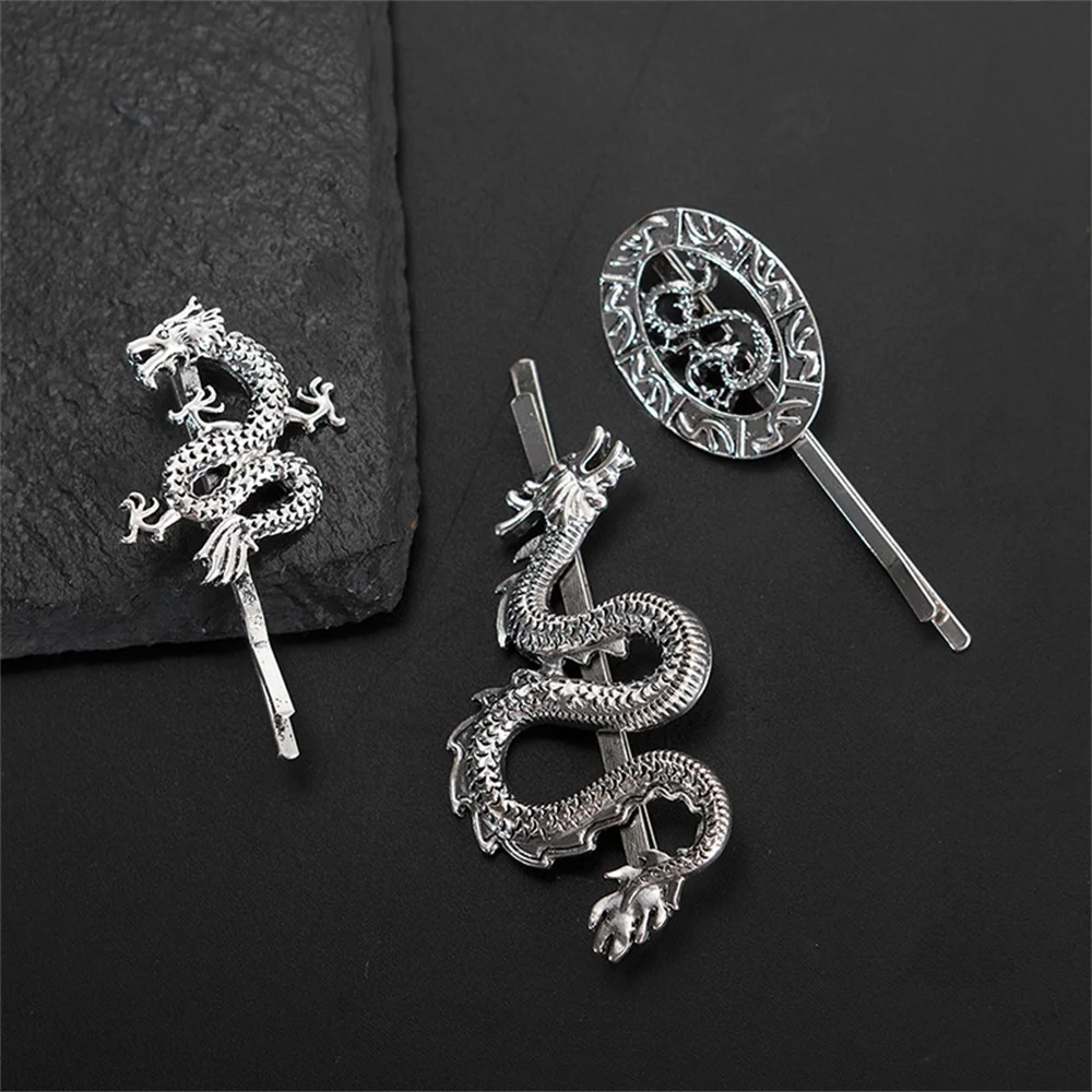 3Pcs/Set Dragon Shape Hair Clip Y2K Cool Fashion Hair Pin Women Girls Metal Side Clips Hair Accessories