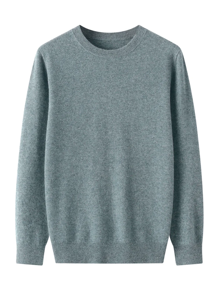 Pull en cachemire à manches longues pour hommes, pulls à col rond, 100% laine mérinos, pull doux et confortable, haut de vêtements pour hommes, automne et hiver