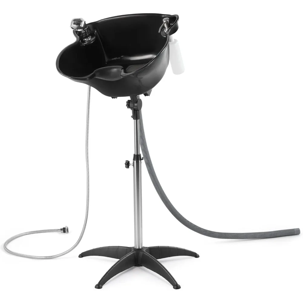 Portable Salon Sink with Adjustable Height and Drainage Outlet; Spray Nozzle with Switch, Wash Basin, Sand Dragon Chair