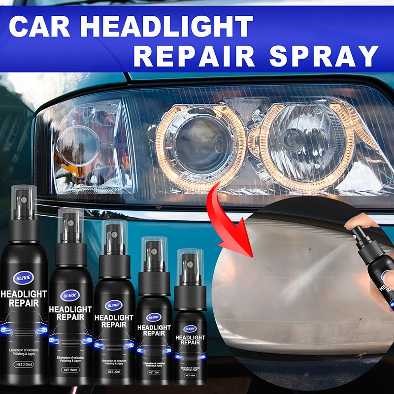 Car Headlight Repair Polish Liquid with Cleaning Sponge Cloth Car Headlight Restoration Scratch Polishing Car light Repair Tools