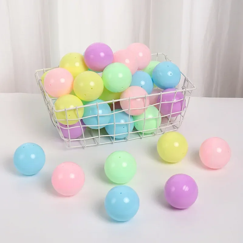 100Pcs/Lot 50mm Light Color Empty PP Gacha Ball Plastic Toy Capsule for Vending Plastic Toy Ball Lottery Draw Surprise