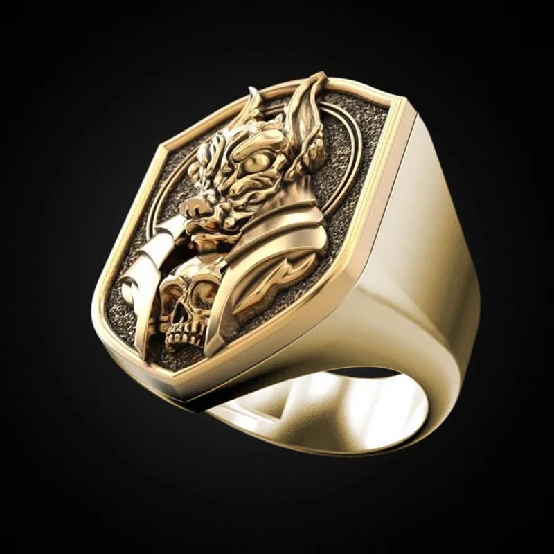 New 2023 The ring of Anubis The Egyptian God of death golring-platedwerewolf ring