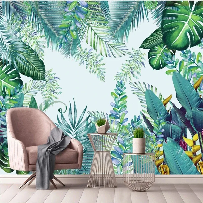 Tropical Rainforest Style Plants Flowers Photo Mural Wallpaper Living Room Sofa Luxury Home Decor Waterproof Wall Cloth Fresco