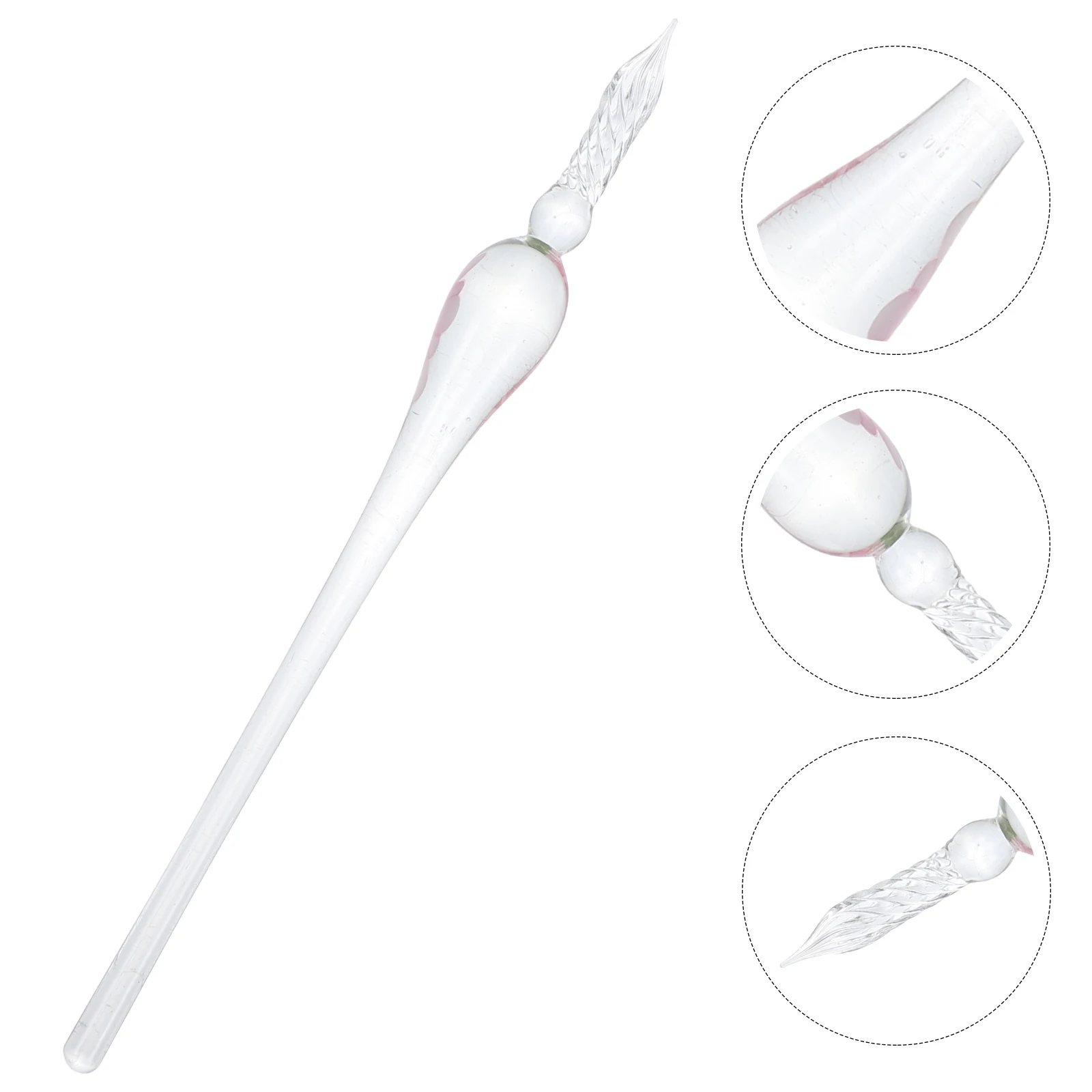 قلم غمس زجاجي مصنوع يدويًا قلم ممارسة الخط الشفاف للرسم والكتابة والوقاية على الطراز العتيق وخفيف الوزن #6