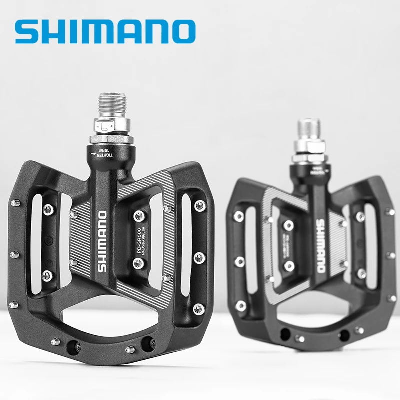 

SHIMANO PD-GR500 с плоской педалью MTB велосипед BMX DH Регулируемый Подходит для отдыха по бездорожью Велоспорт Оригинальные аксессуары Shimano Part