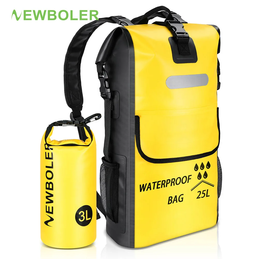 NEWBOLER 25L Waterproof Dry Bag Backpack for Kayaking, Floating Outdoor Dry Sack Boating Sailing Rafting Fishing Camping