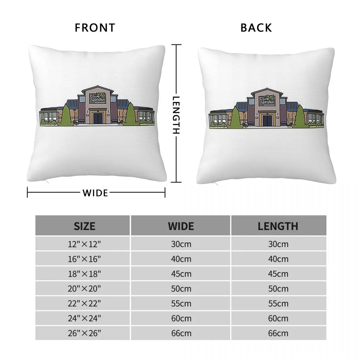 Olive Garde Square Pillowcase Pillow Cover Polyester Cushion Zip Decorative Comfort Throw Pillow for Home Bedroom