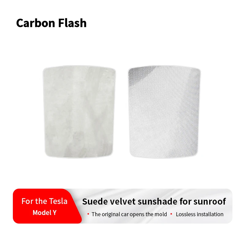 

Carbon Flash For Tesla 2021-23 Model Y Suede Sunroof Sunshade Special Sunscreen Heat Insulation Sunshade For Car Roof