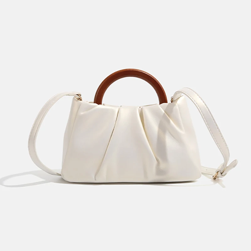 

Ruched Shoulder Bags Women Cloud-bag Classy All-match Handbag Mini Stylish Korean Style Crossbody Bag Soft Cloud Dumpling Bag