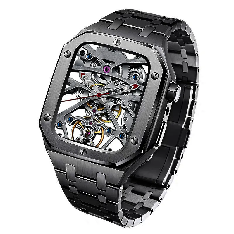 Funda protectora de acero inoxidable para Apple Watch Series 9, 8, 7, 6, 5, 4 SE, de lujo, Premium, 45mm, 44mm