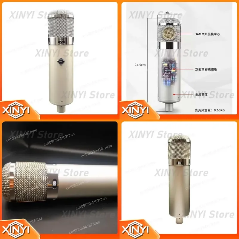 Handmade Large‑Diaphragm Tube Condenser Microphone for Live Broadcast and Studio Recording