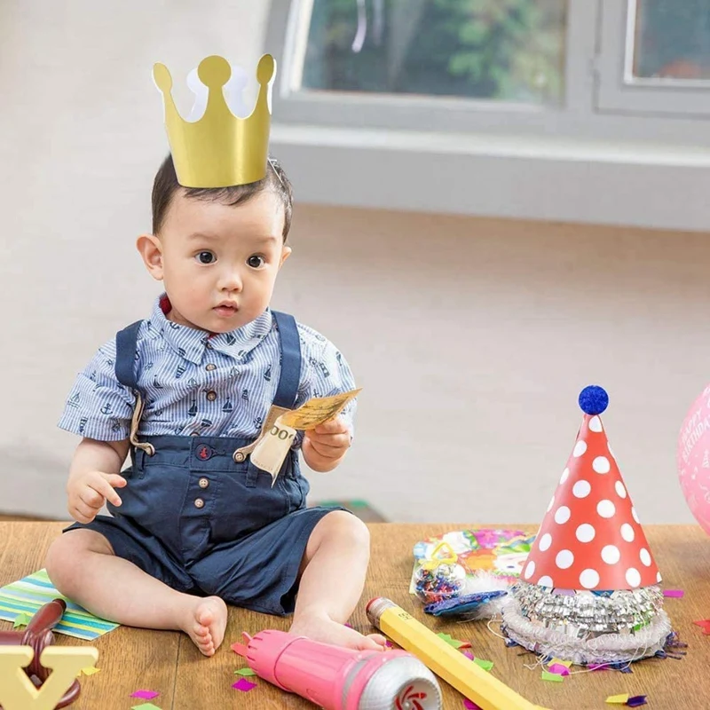 Ensemble de Chapeaux de ixd'Anniversaire pour Enfant, Banderole de Joyeux Anniversaire, 33 Pièces