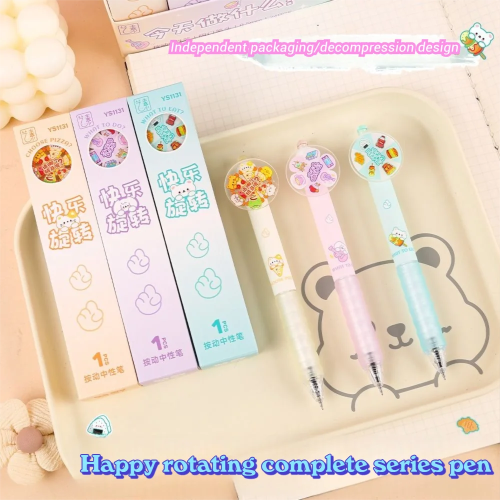 

High Quality 0.5 Mm Press Pen Independent Packaging with Turntable Decompression Pen Cartoon Signature Pen Student