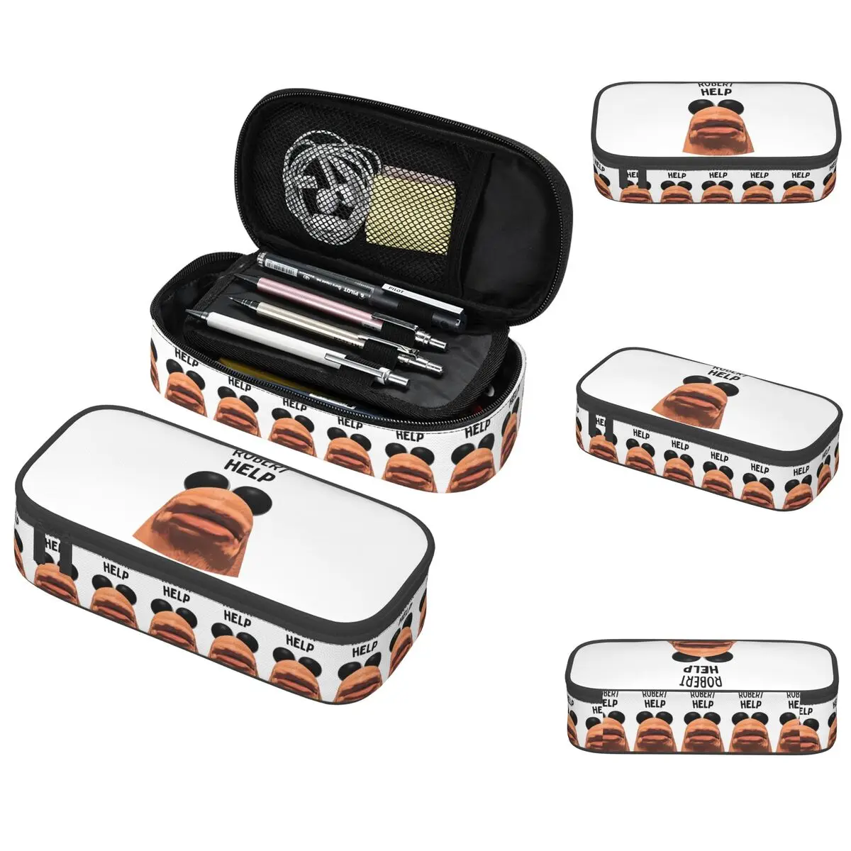 

Marcus The Worm Robert Help Pencil Case for Boys Girls Gifts Pen Box Pencil Bag Stationery Supplies Pen Holder Bag