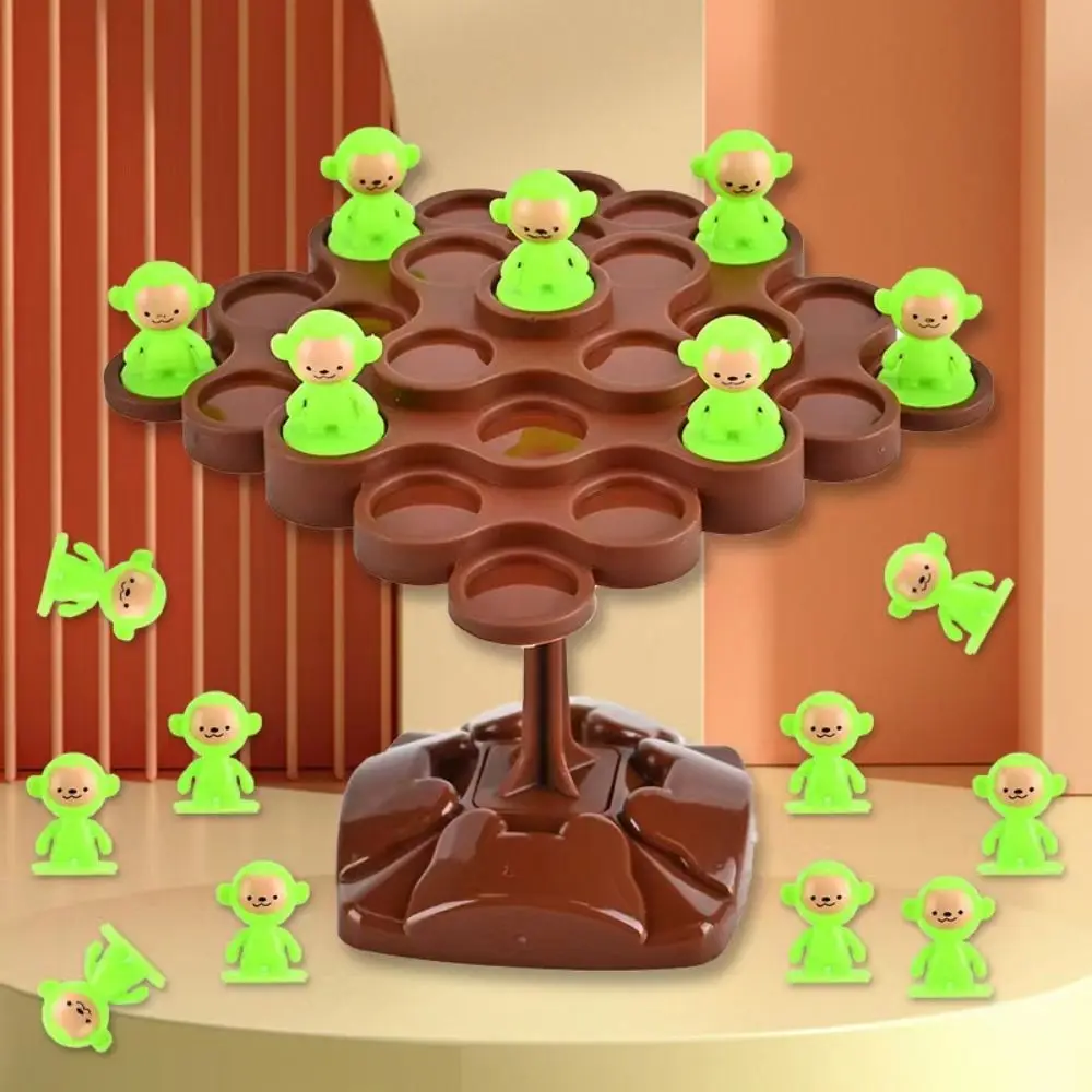 STACKABLE MINI Monkey BALANCE Tree Balancing พลาสติก Montessori ของเล่นคณิตศาสตร์สีสุ่มเดสก์ท็อปของเล่นปฏิสัมพันธ์โต๊ะเกม