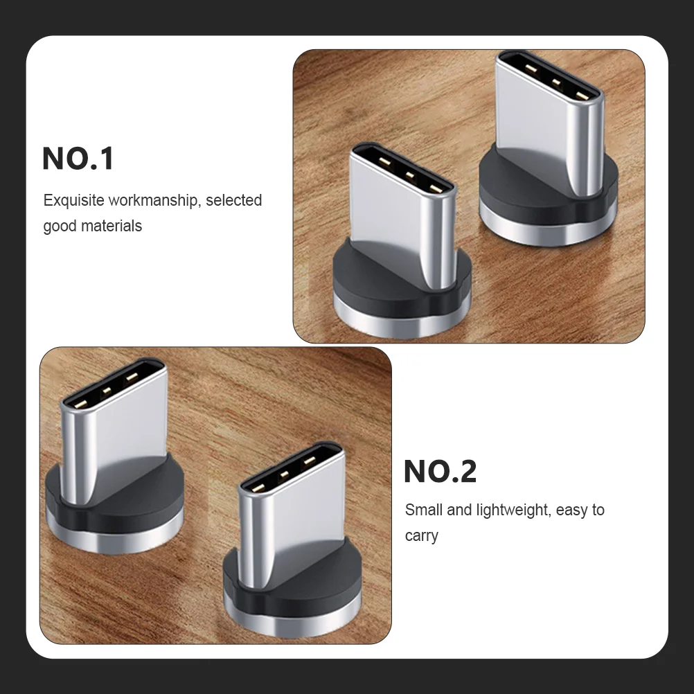 9 Pcs Magnetic Charging Cable USB Adapter Connector Accessories Phone Aluminum Rotating