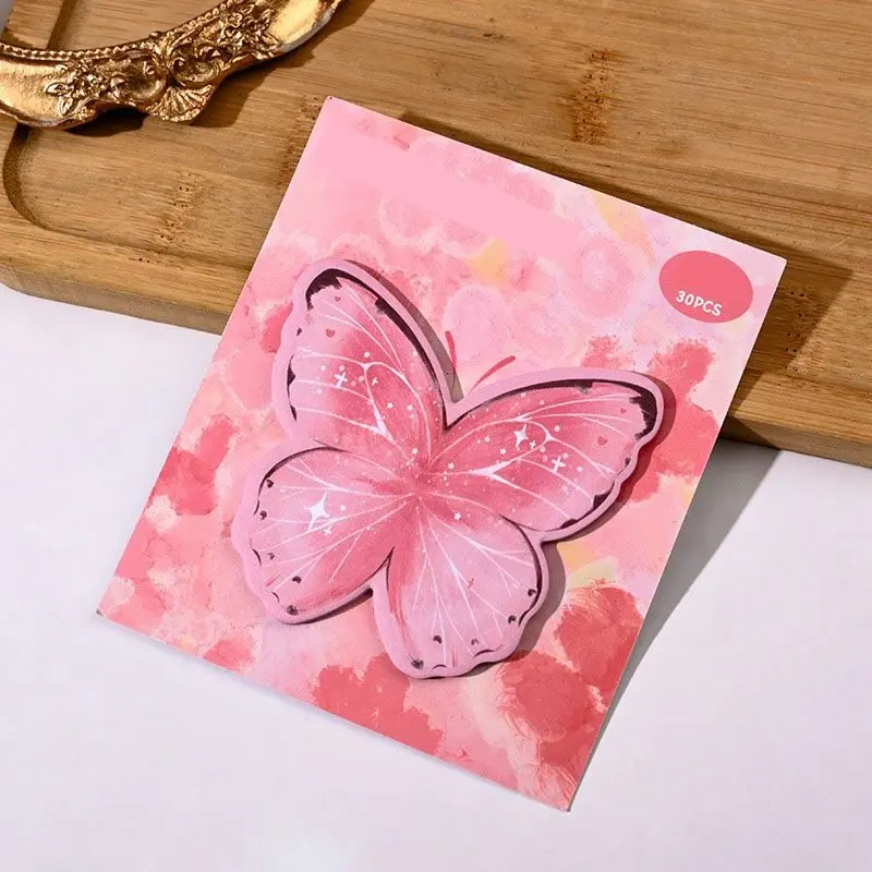 1pack High appearance butterfly sticky sticky sticky sticky note for teenage students to use as a memo and message stick