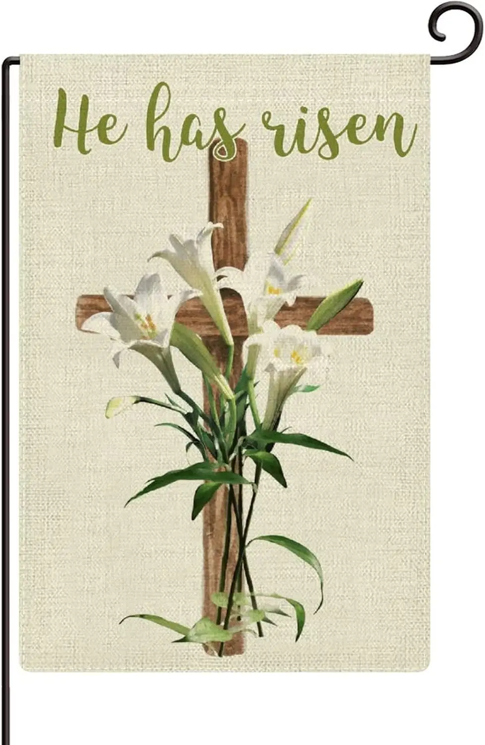 He Is Risen Easter Floral Cross Garden Flag 12x18 Double Sided Funny Holiday Easter Decor Yard Flags Burlap Farmhouse for Ou yyi