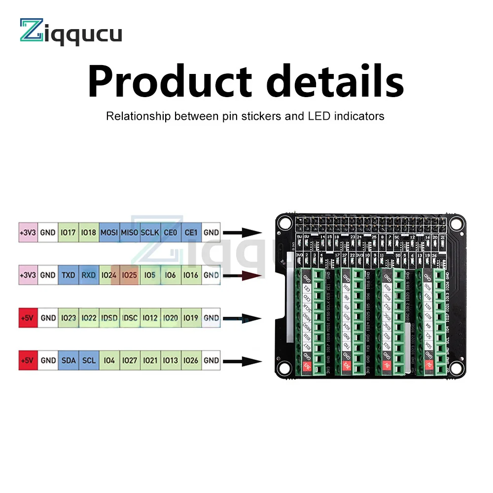 Ultra-Small RPi GPIO Status LED & Terminal Block Breakout Board Module for Raspberry Pi