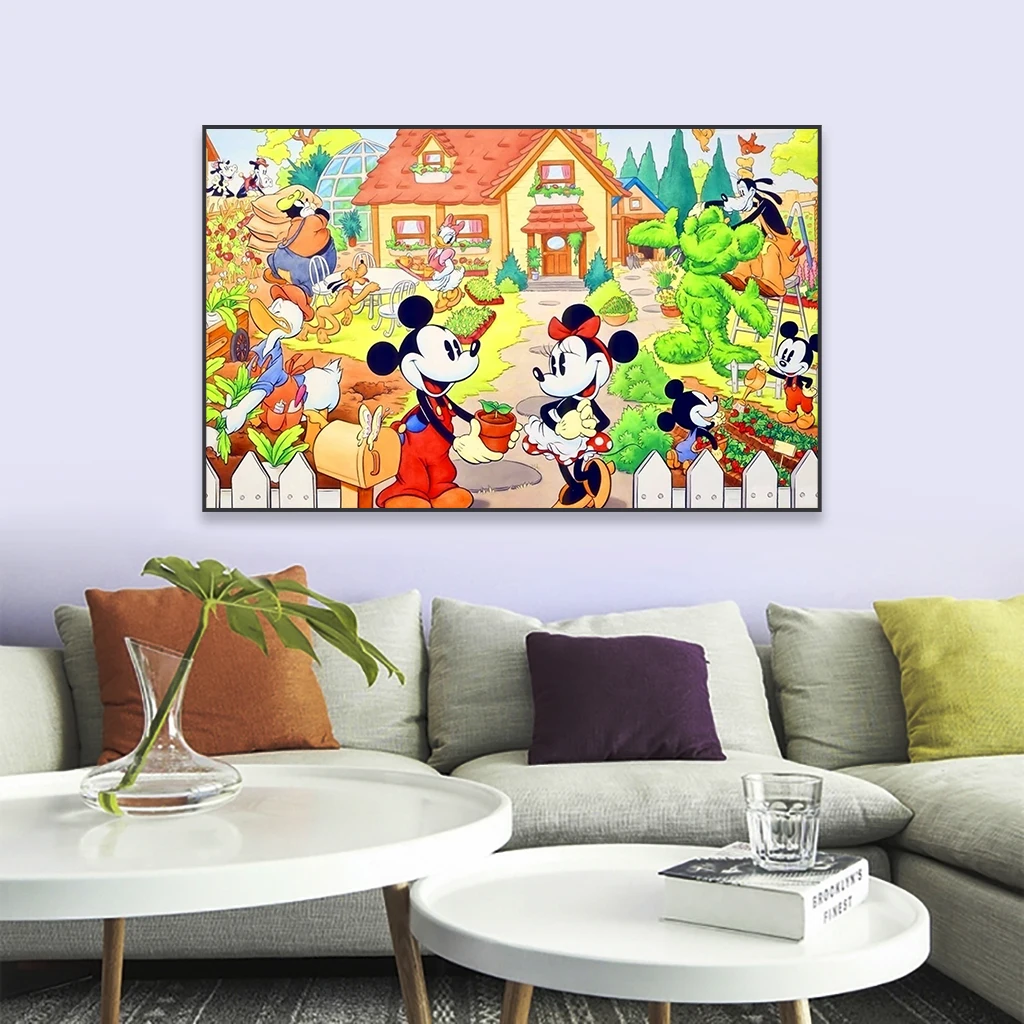 Disney Mickey Mouse Minnie Mouse Graffiti Art Poster Cartoon Canvas Painting Print Banksy Pop Street Art Prints Home Room Decor