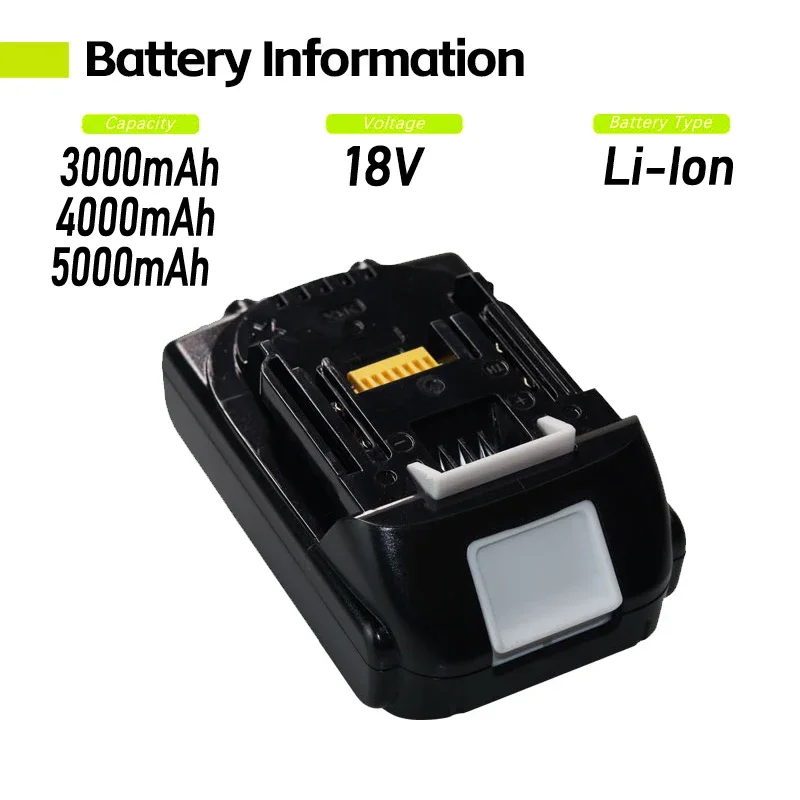 For 3.0Ah/4.0Ah/5.0Ah 18V Li-Ion Battery Replacement with Makita BL1820B BL1815 BL1850 BL1840 BL1860B LXT400 Compatible Batterie