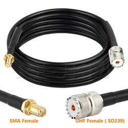 SMA female to UHF female SO239 crimp RG58 cable RF jumper pigtail for Wouxun Baofeng BF-F8HP UV-5R UV-82 BF-888S