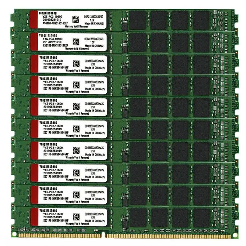 Top 10pieces set DDR3 4GB RAM 1333Mhz PC3-10600 DIMM Desktop 240 Pins 1.5V NON ECC 2RX8