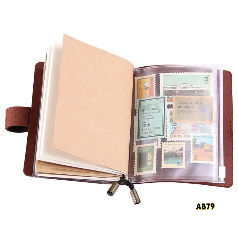 2X 手作りトラベラーズノート、レザートラベルジャーナルノートブック、男性&女性用、5.2 X 4インチ - レッドワイン