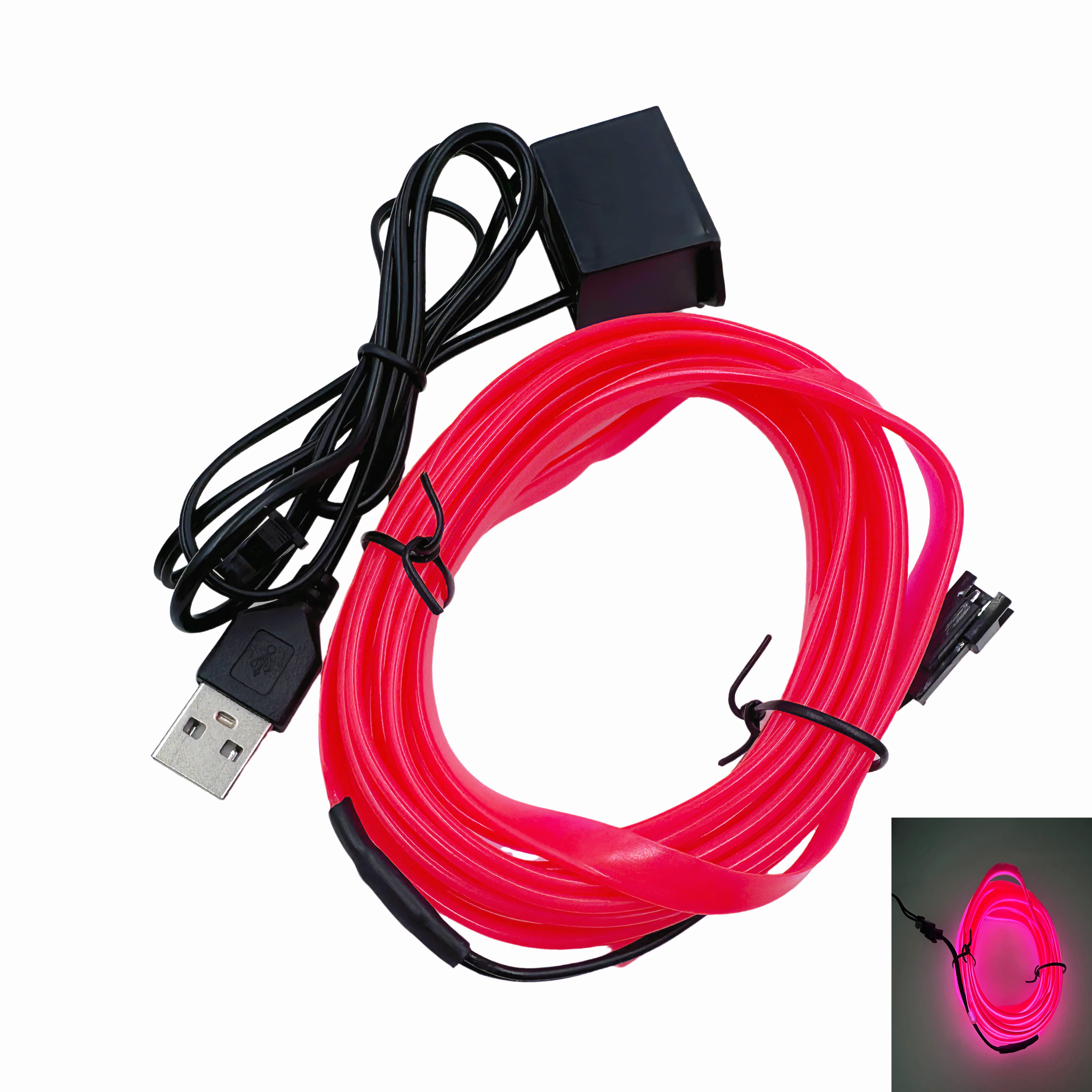 

Car Interior Atmosphere Lighting LED Strip EL Wiring Neon Strip Auto DIY Flexible Ambient Light USB Party Atmosphere Lamp