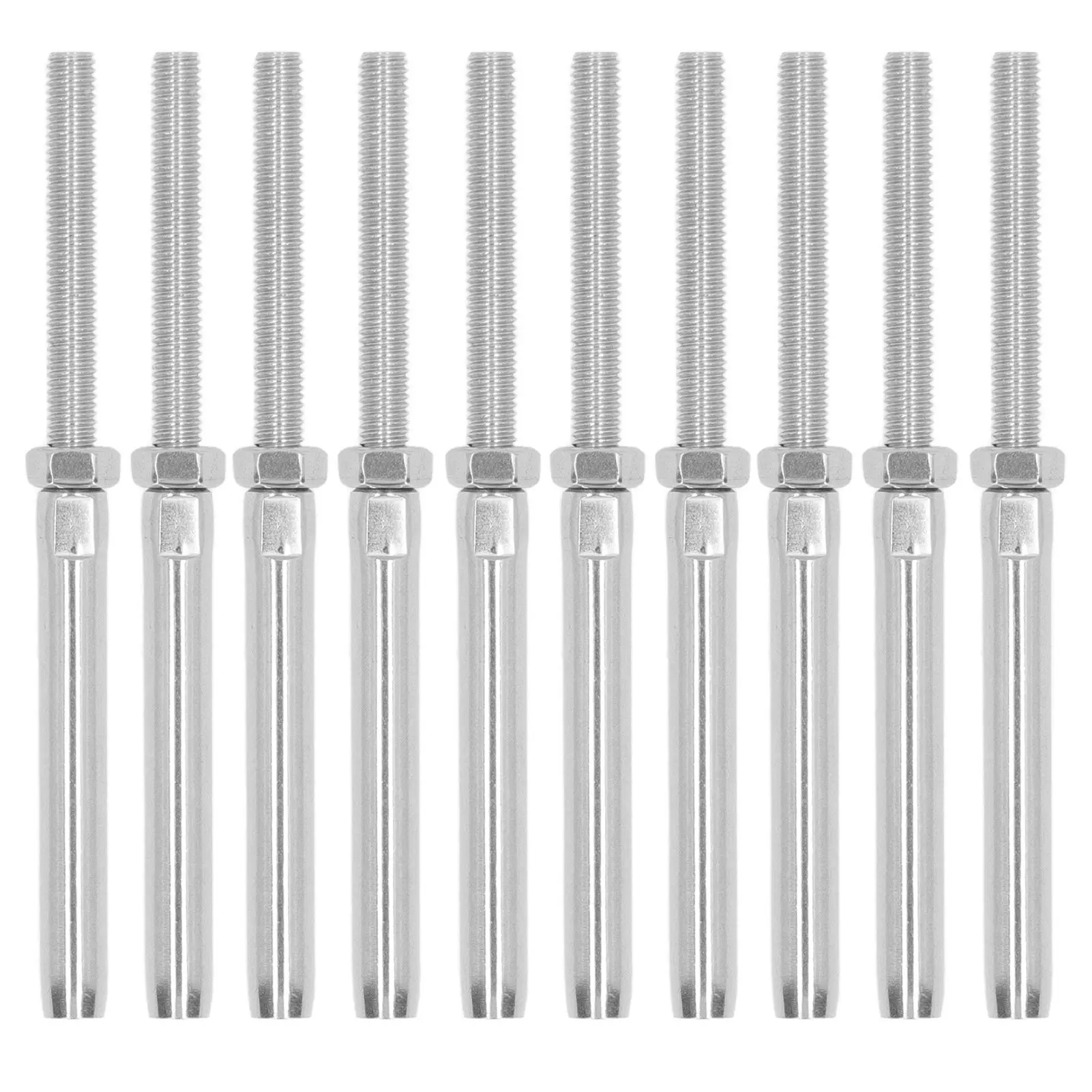 10Pcs Thread Swage Lag Screw Stainless Steel Cable Railing Hardware Swage Lag Screw Kit