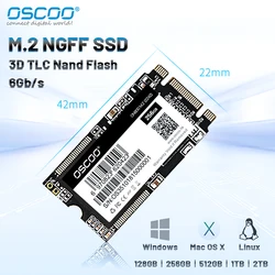 Oscoo m.2 ssd sataiii 128gb 256gb 512gb disco hdd 2242 ngff m2 sata 1tb 2tb 120gb 240gb disco rígido para portátil destop thinkpad