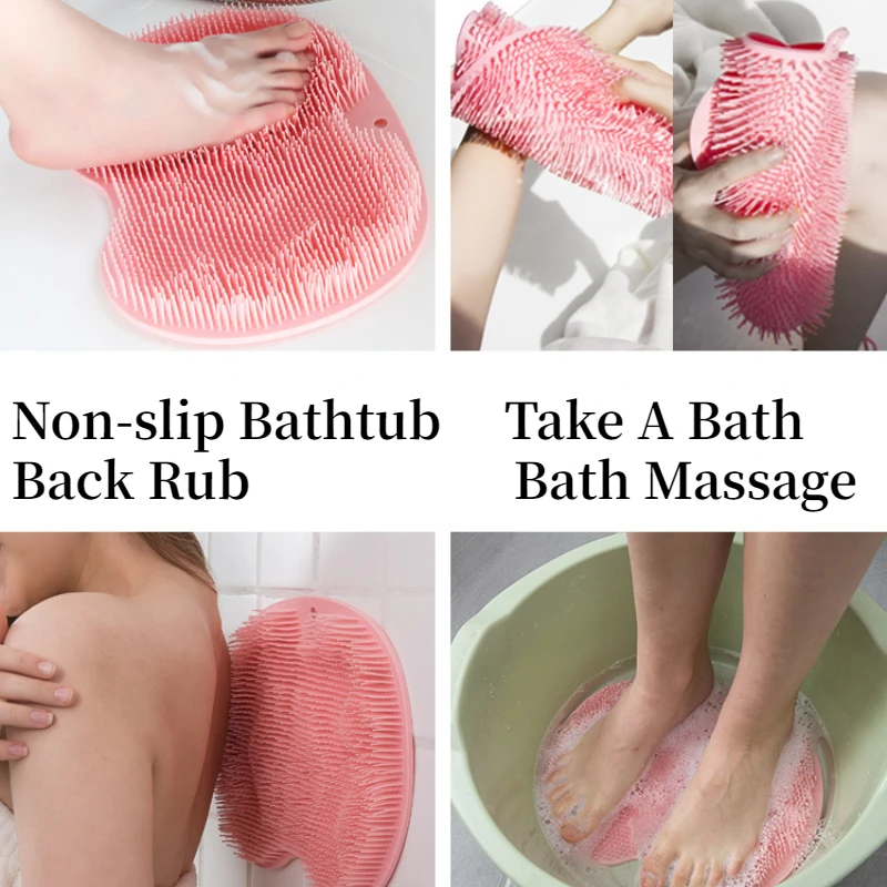 Exfoliating Shower Massage Brush Bathroom Anti-skid Mat Silicone Foot Brush Lazy Man's Magic Tool for Rubbing Bath Bathing Tools