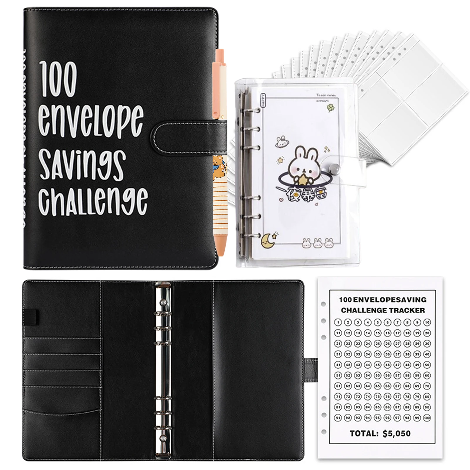 Fashion 100 Envelope Challenge 100 Days Cash Envelope Couple Save Money Challenge This Flipped Notebook