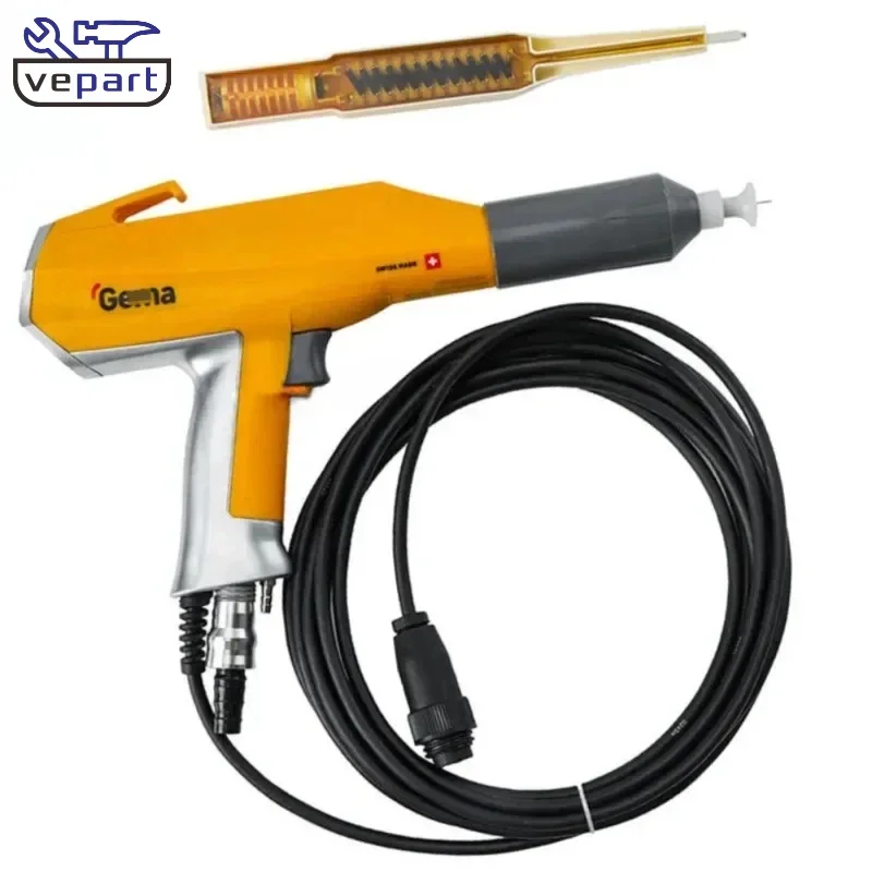 Gema 02 OptiSelect Manual Powder Gun 1002100 GM02 Optiflex F W/ 6M Cable 2 nozzles