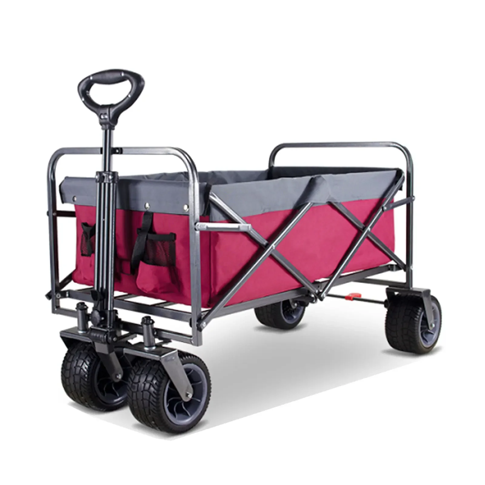 GT2133 Folding Wagon Truck, Collapsible Outdoor Camping Wagon, For Beach Sand Sports Shopping