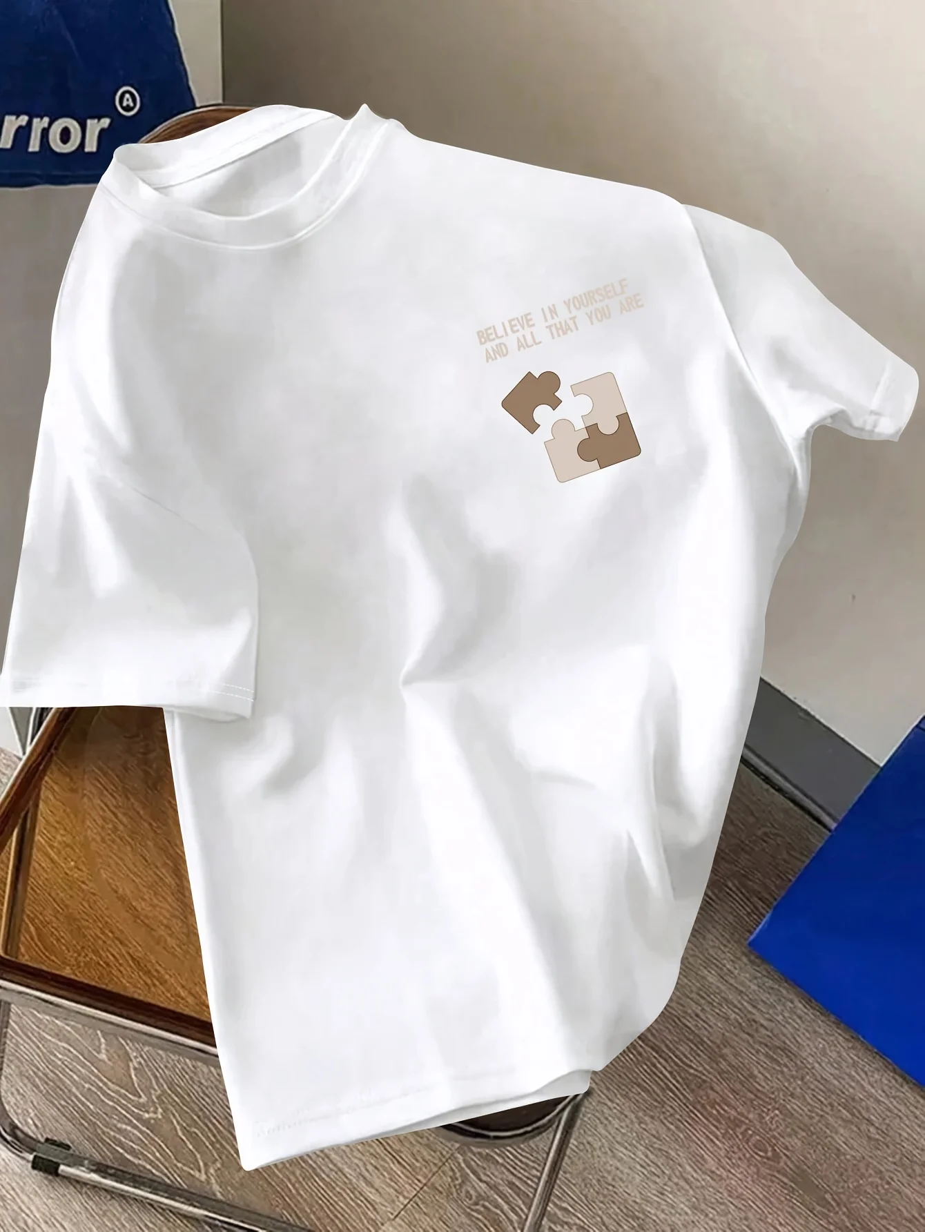 Summer Men's Puzzle Contrasting Color Sporty Casual Commuting Multi-Purpose Short-Sleeved T-Shirt 100% Cotton Soft Breathable