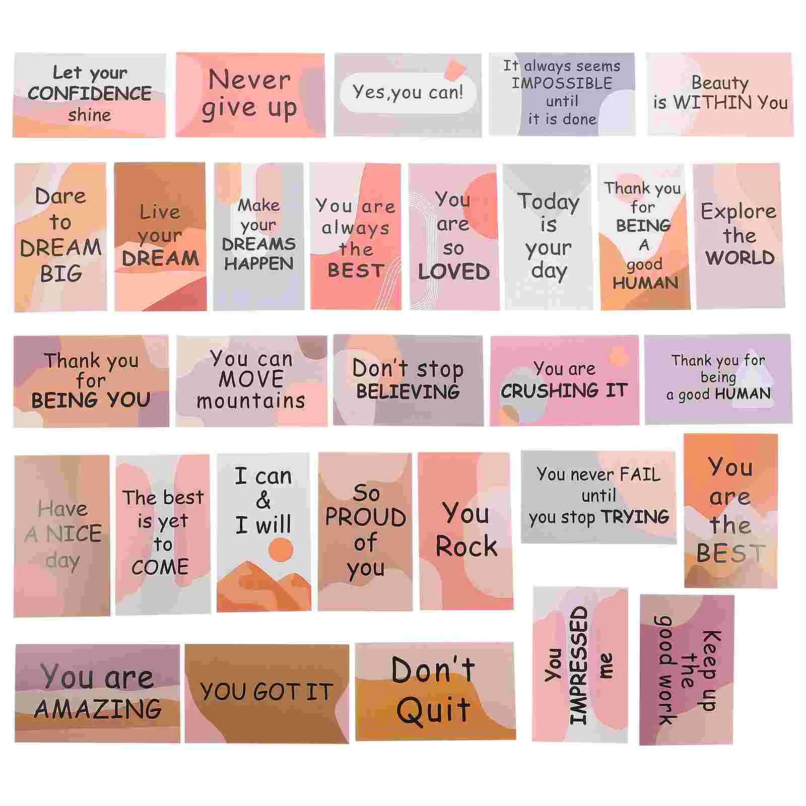 30 Pcs Colorful Card Motivational Cards Student 890X530X010CM Copper Sheet Inspiration Inspirational