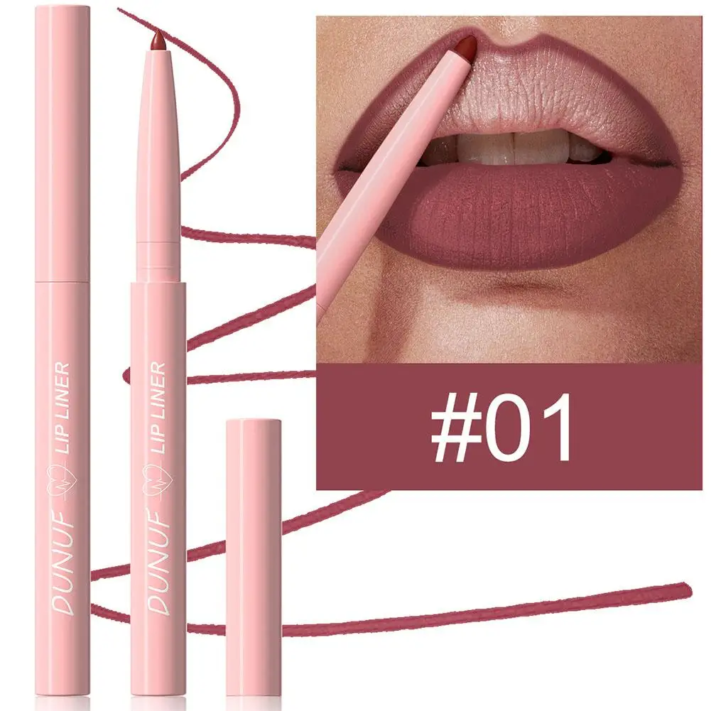 ดินสอเขียนขอบปากกันน้ำ 12 สีลิปสติกเนื้อแมทสีนู้ดสีง่ายไม่ซีดจางการรับแสงสีลิปกลอสความงาม