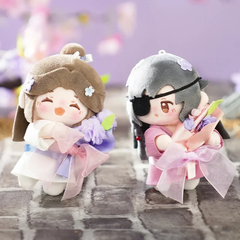 12cm Pre-sale Tian Guan Ci Fu Anime Surrounding Embroidered Flower Series Xie Lian /hua Cheng Plush Doll Bag Pendant Toy Gift