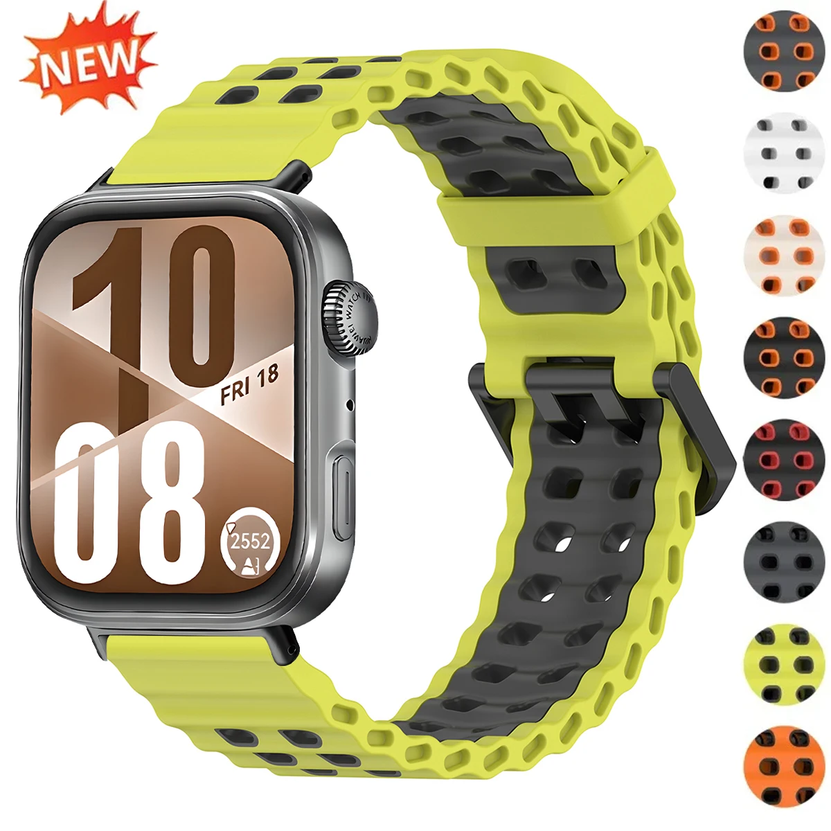 Marine Sport Armband für Huawei Watch Fit 5/4 Pro, Silikonband, atmungsaktives Ersatzarmband für Huawei Fit 5/4/3 Zubehör