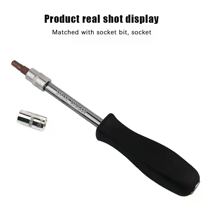 150 MM 1/4-Inch Female Square Drive Handle Socket Wrench For Small Flying Ratchet Wrenches Slide Rod AD Connectors