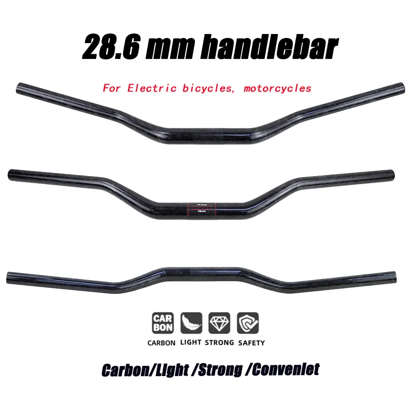 28,6 mm Carbon-Lenker für Motorräder und Elektrofahrräder, Marmor-Optik, Carbonfaser, 660/680/700 mm, Carbon-Zubehör – Detail 1