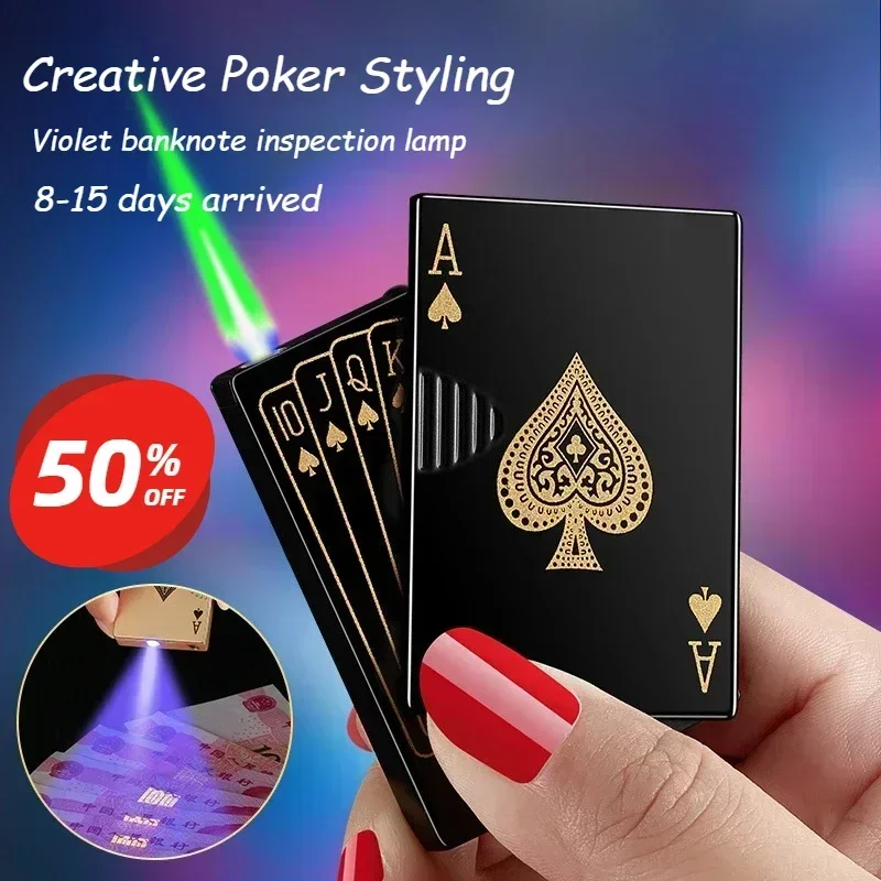 

Creative Playing Cards Ace of Spade Lighter Metal Windproof Poker Card Lighter Personalized Lighter Gift Smoking Accessories