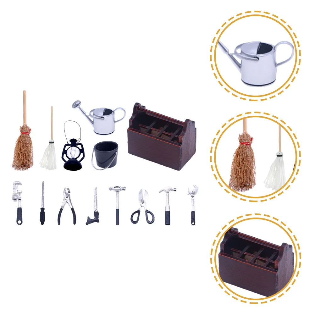 

Набор реалистичных миниатюрных инструментов для миниатюрного дома, креативный набор инструментов для ремонта миниатюрного дома, декоративная миниатюрная мебель