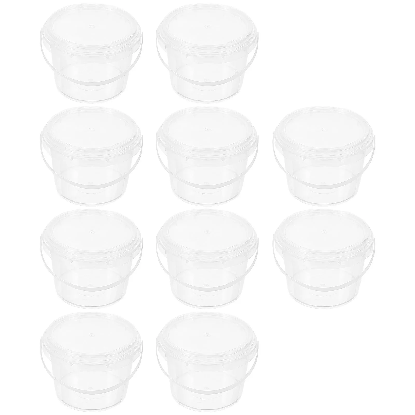 

10Pcs Storage Bucket Transparent Round Plastic Food Grade PP Material Airtight Seal for Kitchen Grains Tea Nuts Dry Food