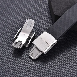 16mm 18mm Stainless Steel Butterfly Watch Buckle Double Pull Folding Clasp Butterfly Watch Repair Accessories Universal Buckles