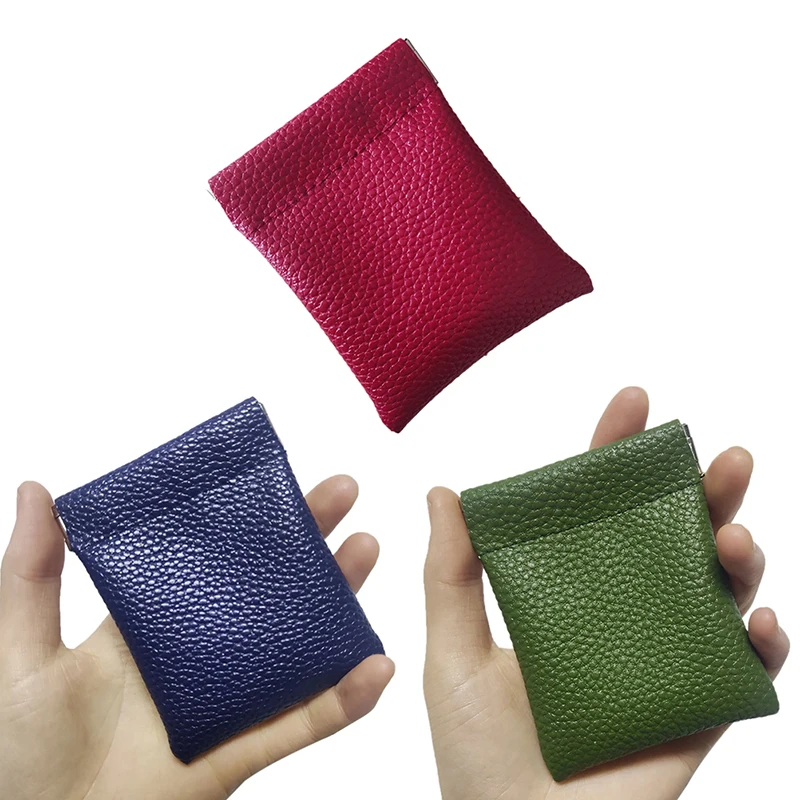 Pu Leather Coin Purse Women Men Small Mini Short Wallet Bag Money Change Key Earbuds Headphone Credit Card Holder